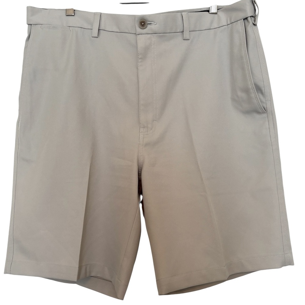 HAGGAR Cool 18 Pro Clay Expandable Waist Dress/Golf Shorts Size 38